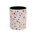 Floral Watercolor Accent Coffee Mug – Pink & Purple Wildflower Pattern (11/15oz)