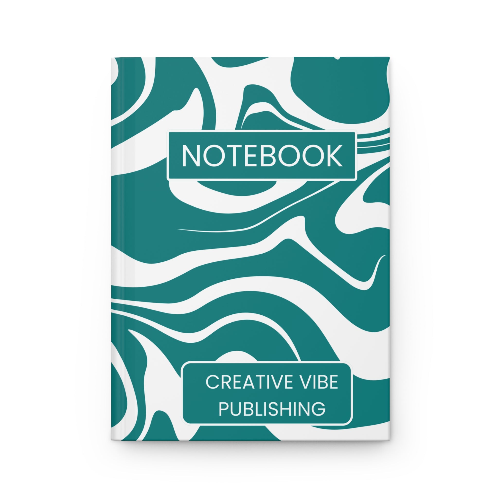 Teal Marble Hardcover Notebook — "Notebook" Creative Vibe Journal