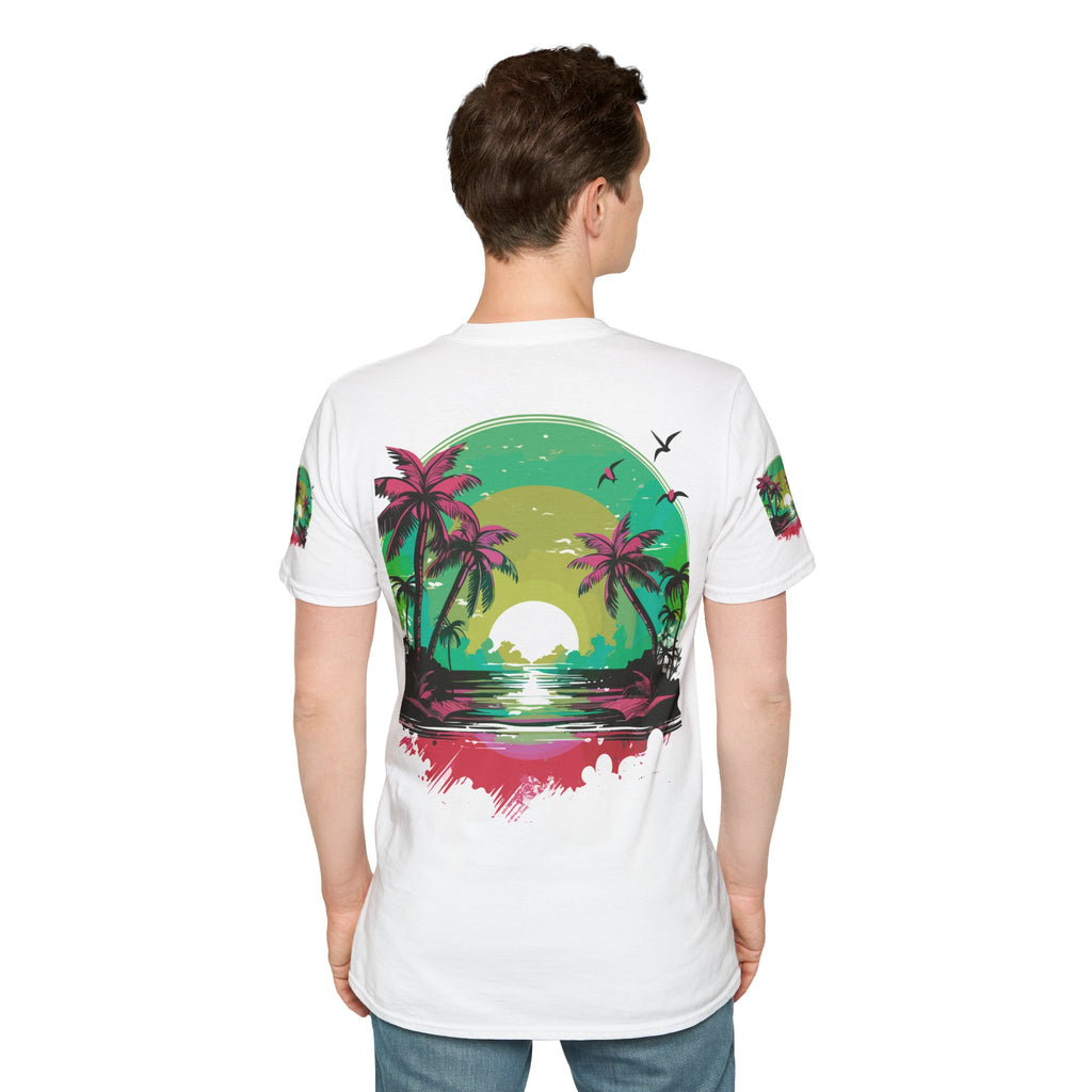 T-Shirt — Tropical Sunset Palm Beach Graphic Tee