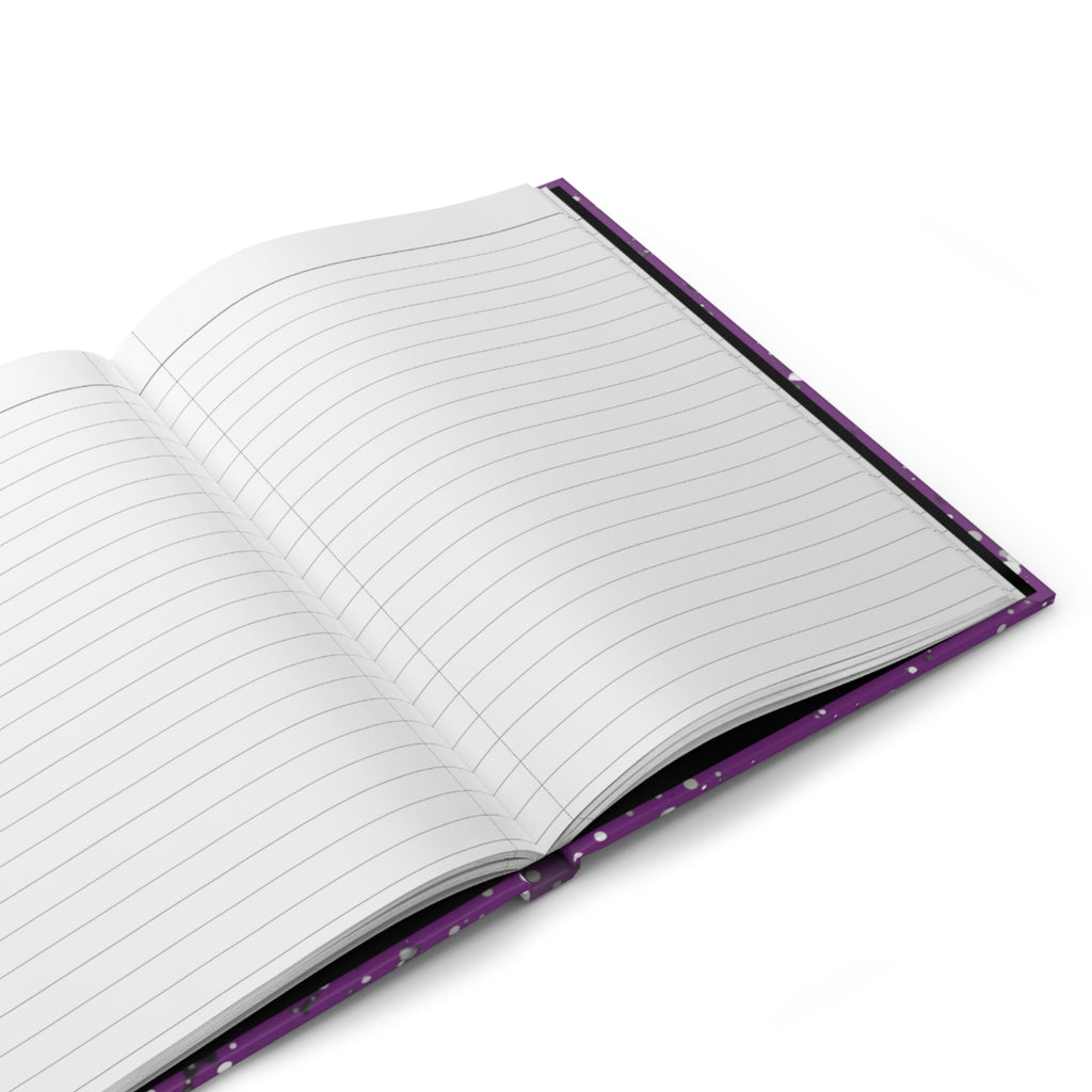Purple Splatter Composition Hardcover Journal — 'Composition Book' Label, Creative Vibe Publishing
