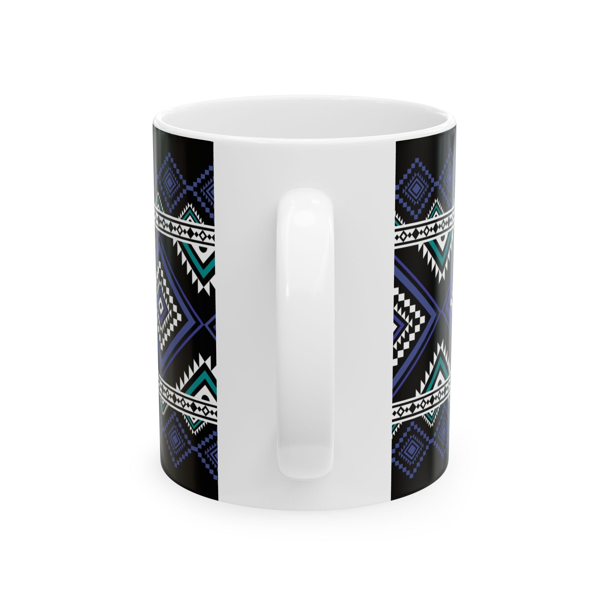 Aztec Diamond Pattern Ceramic Mug – Tribal Geometric 11oz & 15oz