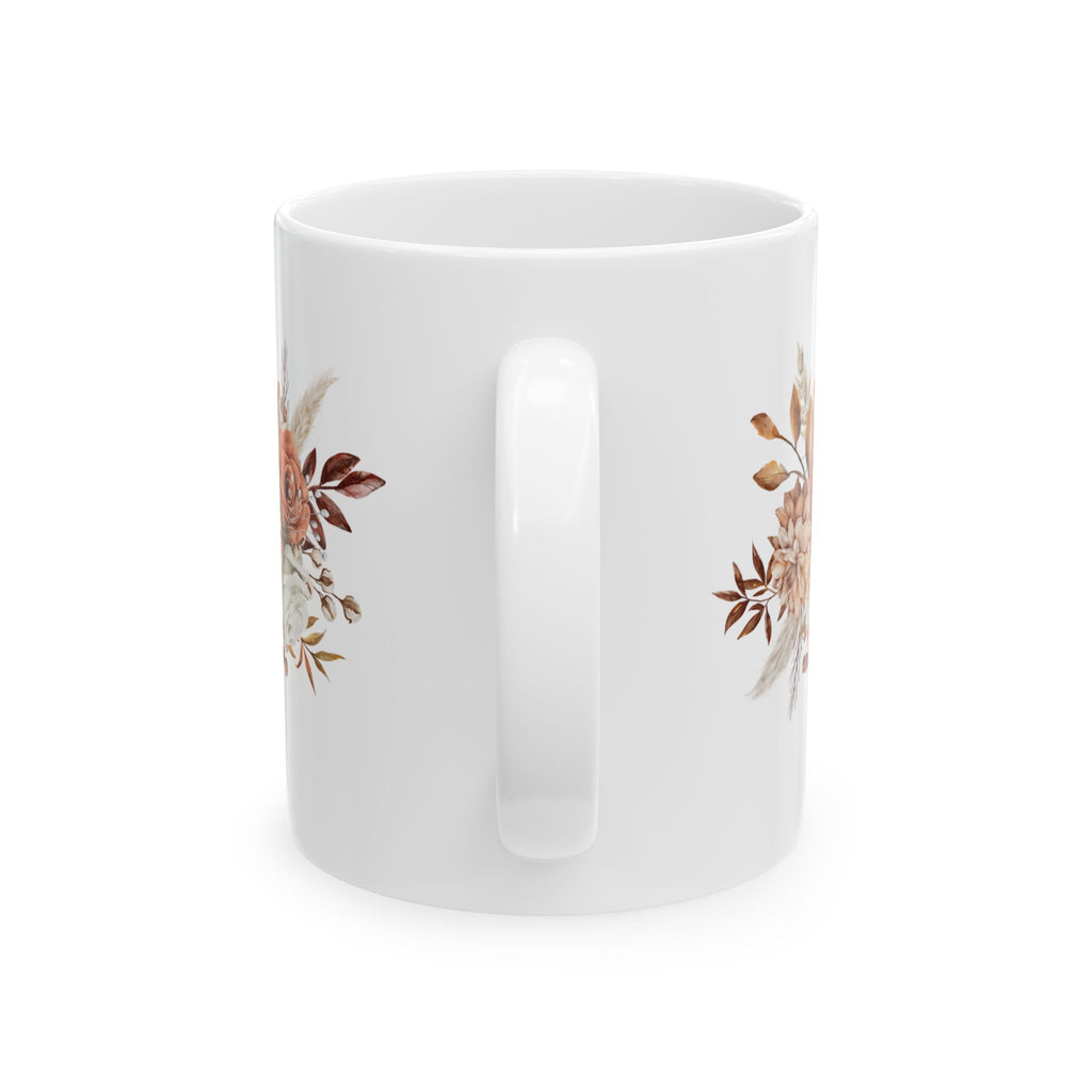 Floral Anemone Ceramic Mug — Boho Neutral Flower Coffee Cup (11oz, 15oz)