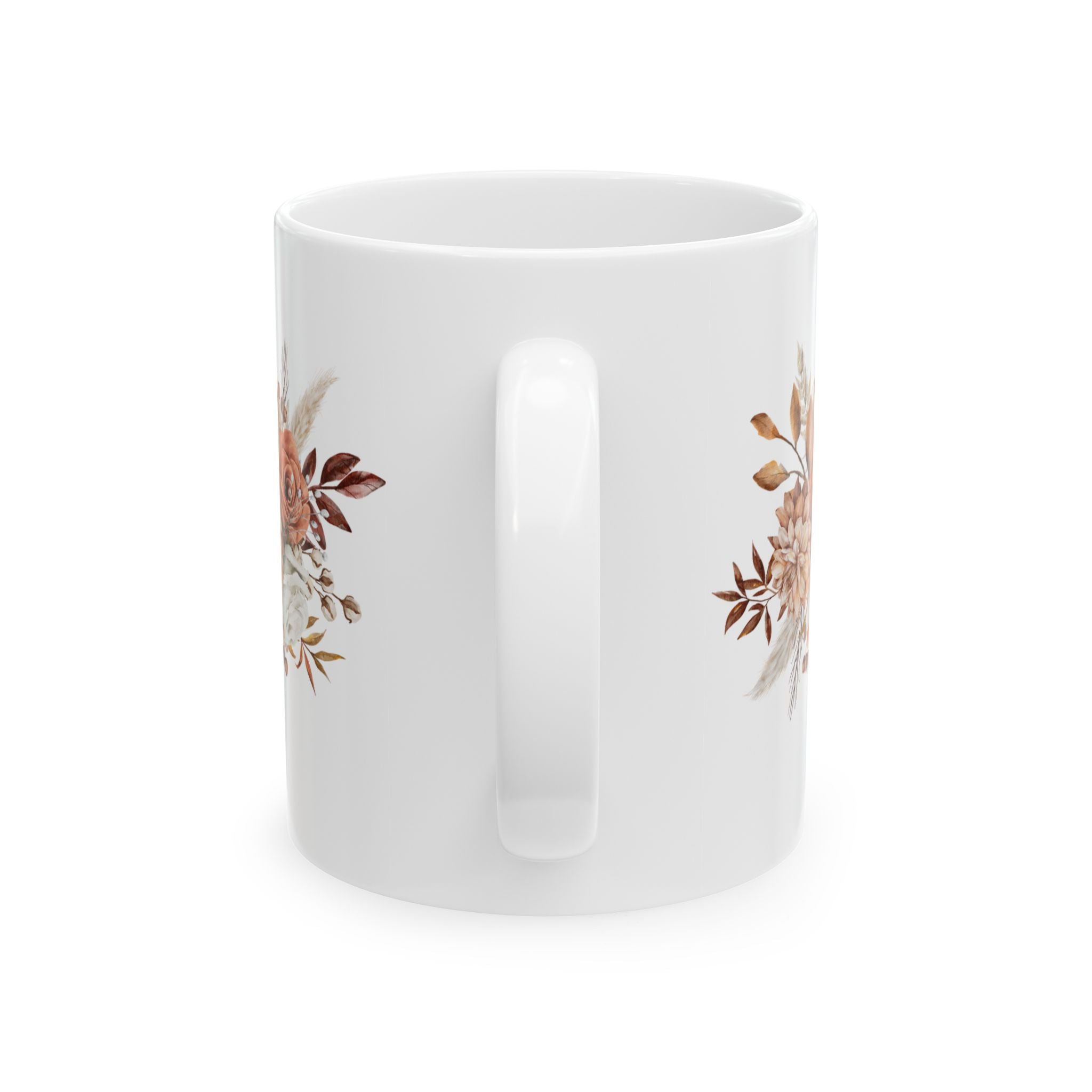 Floral Anemone Ceramic Mug — Boho Neutral Flower Coffee Cup (11oz, 15oz)