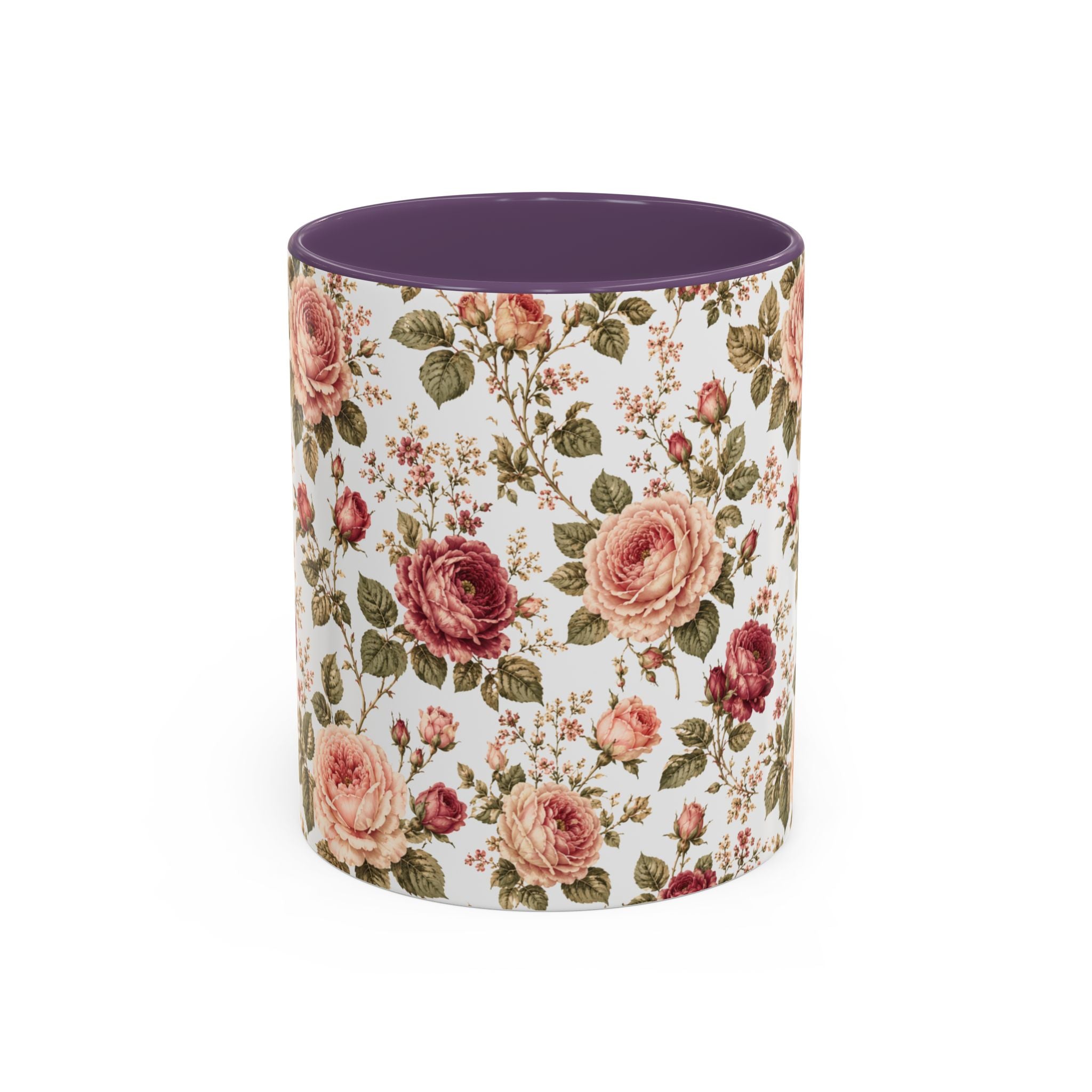 Vintage Rose Accent Coffee Mug — Floral Tea & Coffee Cup (11/15oz)