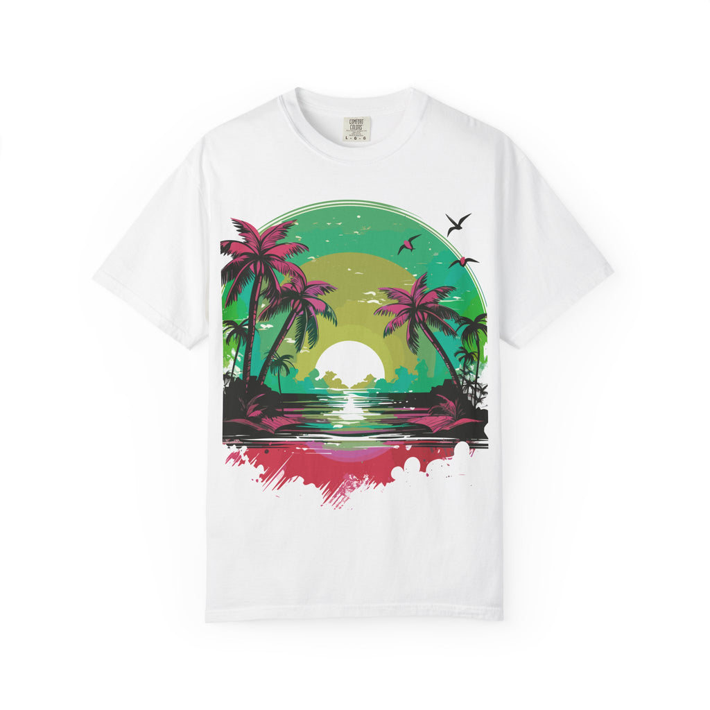 T-Shirt — Tropical Sunset Palm Beach Graphic Tee