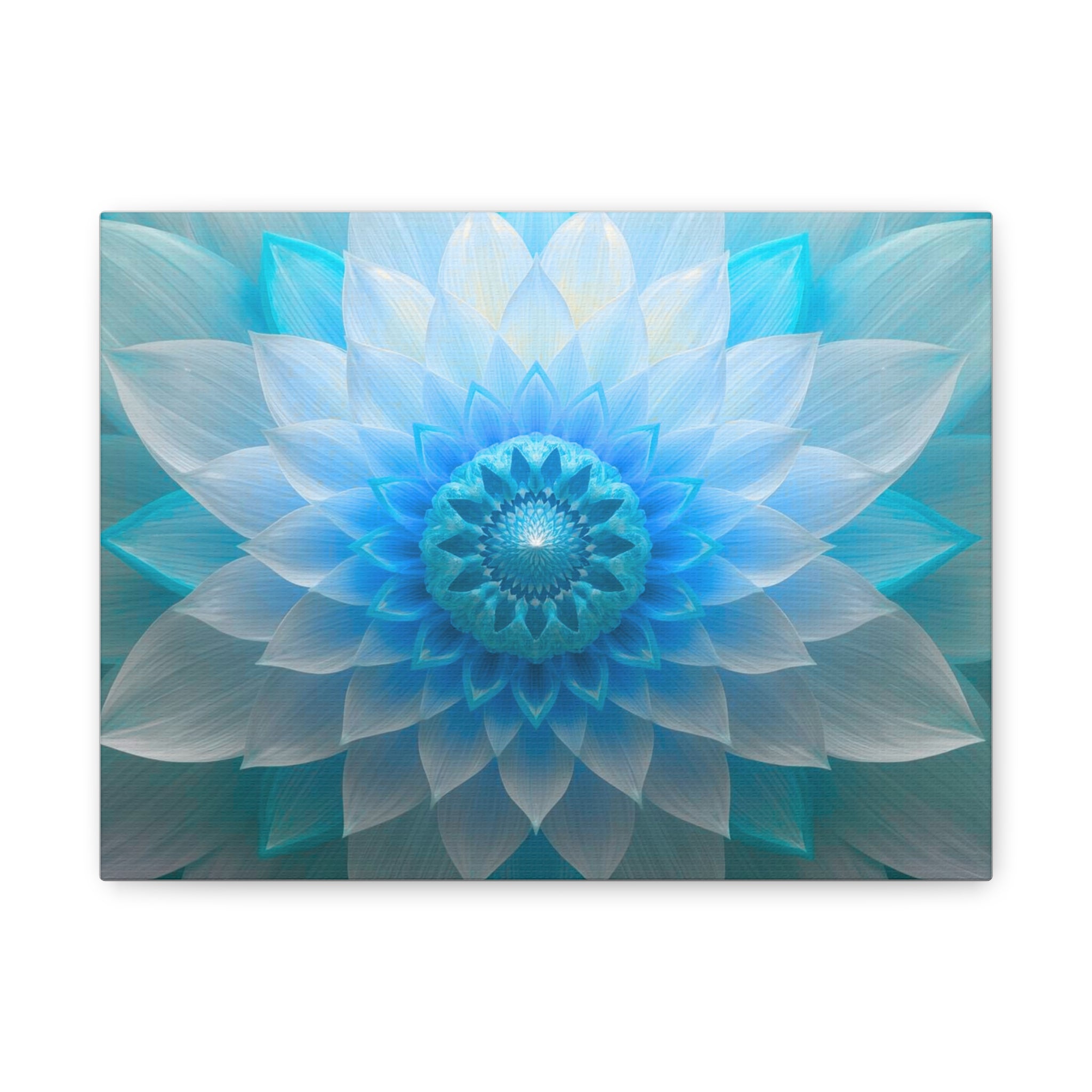 Blue Lotus Mandala Canvas Wall Art — Matte Stretched 1.25"