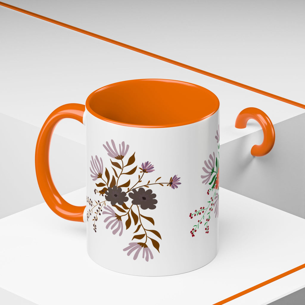 Floral Bouquet Accent Coffee Mug – Colorful Wildflower Design (11/15oz)