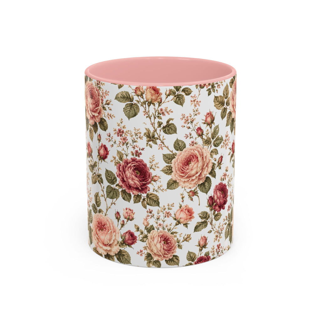 Vintage Rose Accent Coffee Mug — Floral Tea & Coffee Cup (11/15oz)