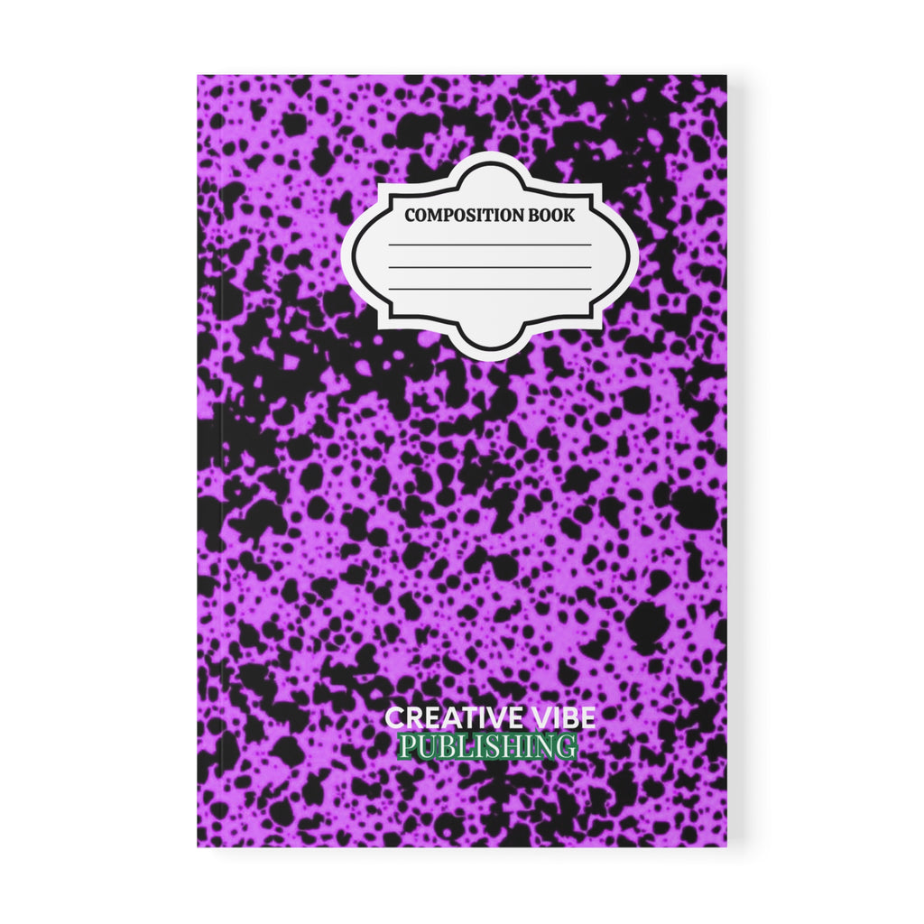 Purple Splatter Composition Notebook — A5 Softcover Journal