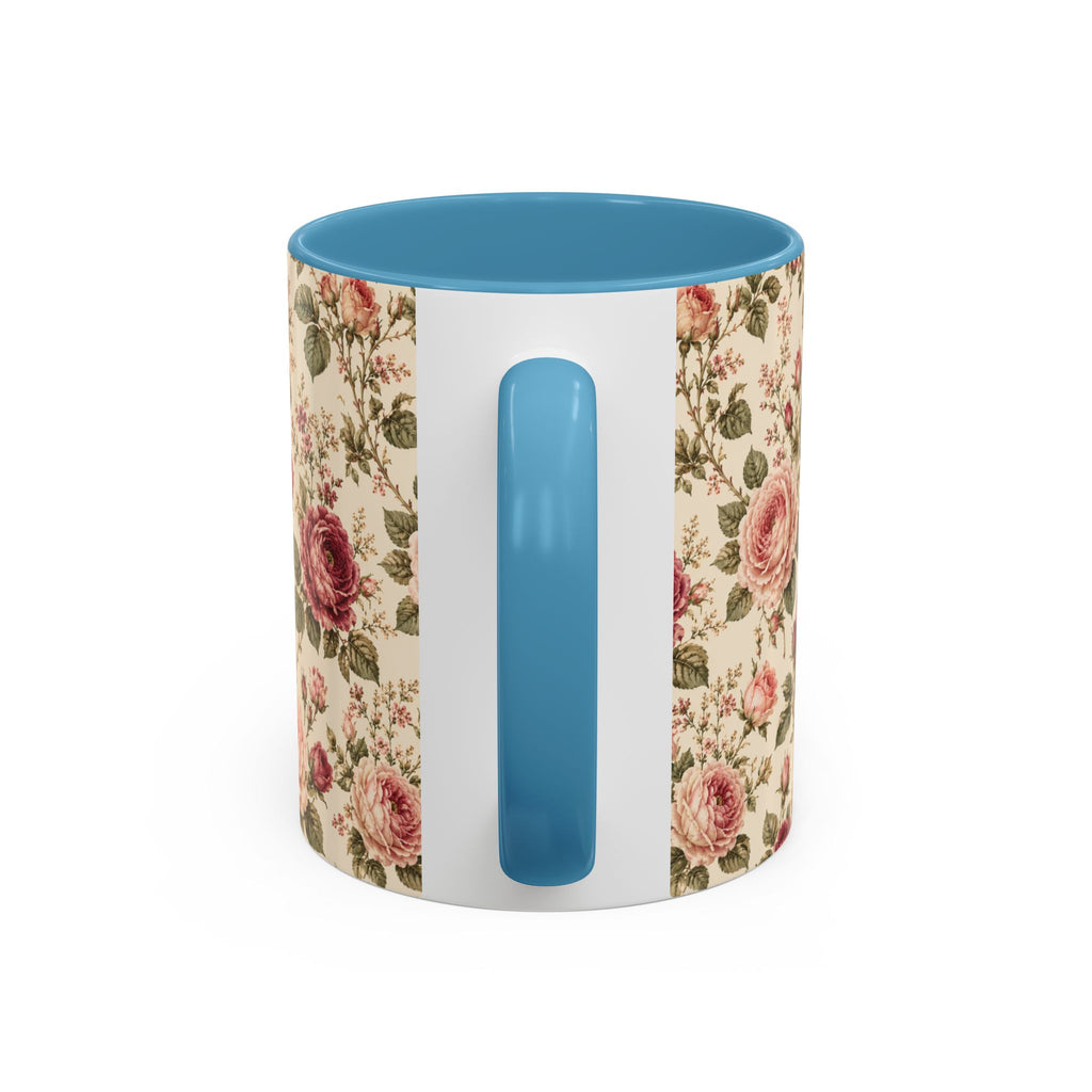 Vintage Rose Accent Coffee Mug – Floral 11/15oz