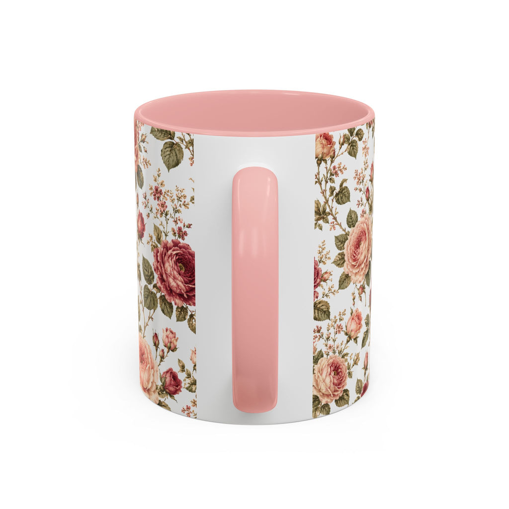 Floral Rose Accent Coffee Mug — Vintage Garden 11/15oz