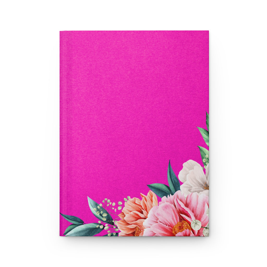 Floral Pink Hardcover Journal – Bright Floral Notebook for Notes & Gifts