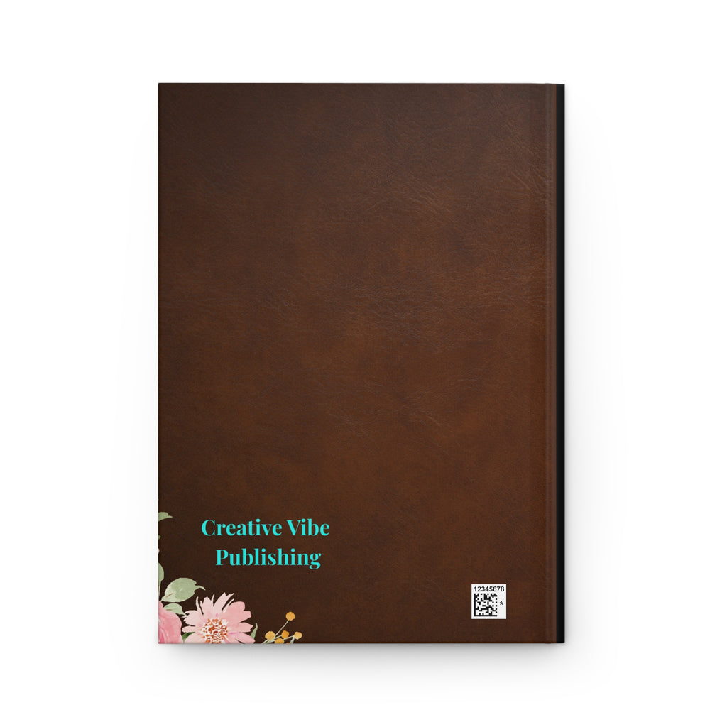Hardcover Notebook — Brown Floral Leather-Look, College Ruled 150 Pages