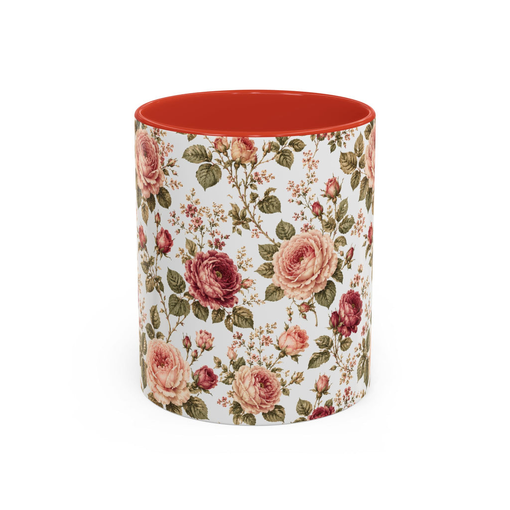 Vintage Rose Accent Coffee Mug — Floral Tea & Coffee Cup (11/15oz)