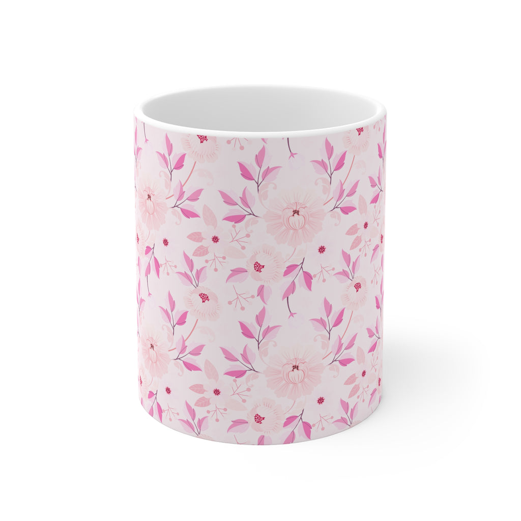 Pink Watercolor Floral Mug — Feminine Floral Coffee Cup for Mother's Day & Gifts