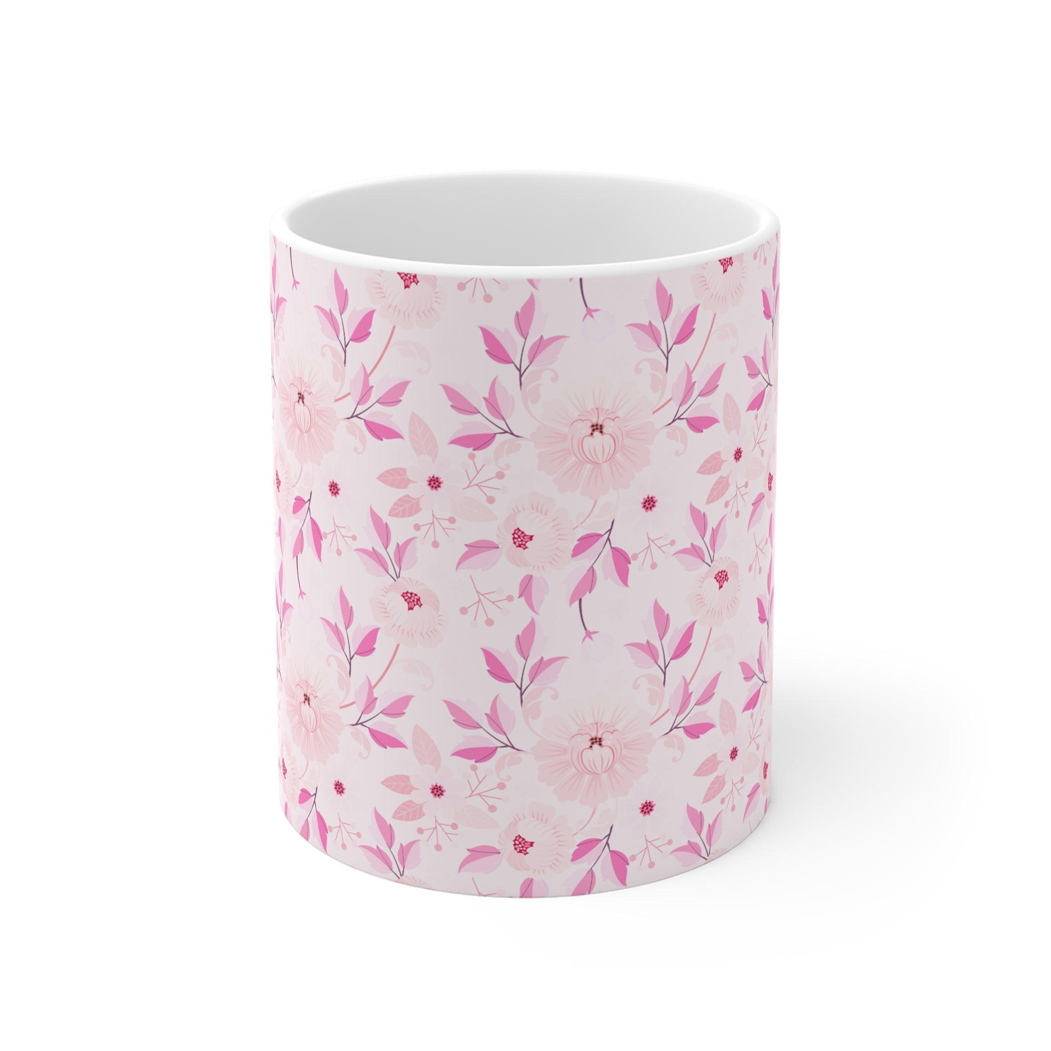 Pink Watercolor Floral Mug — Feminine Floral Coffee Cup for Mother's Day & Gifts