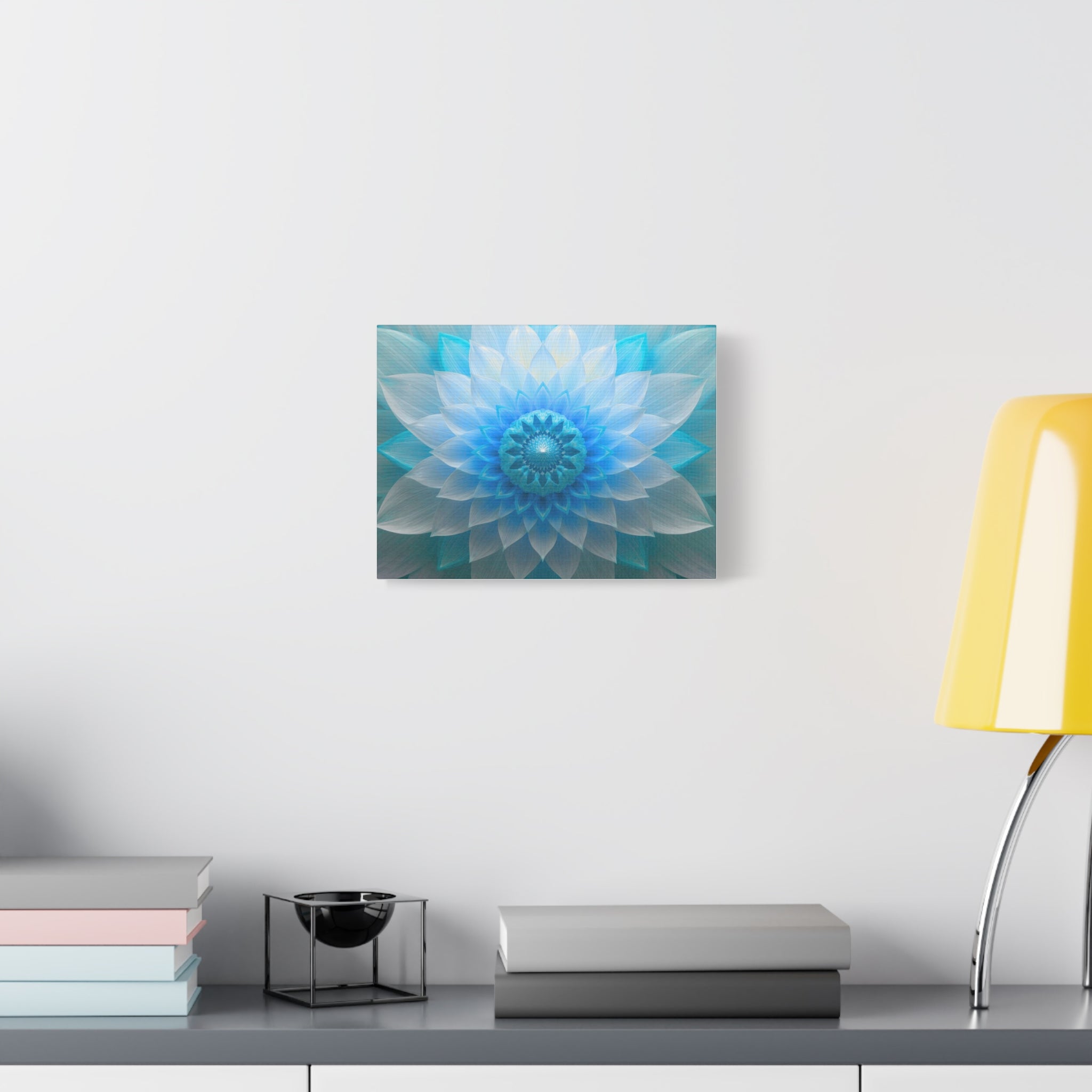 Blue Lotus Mandala Canvas Wall Art — Matte Stretched 1.25"