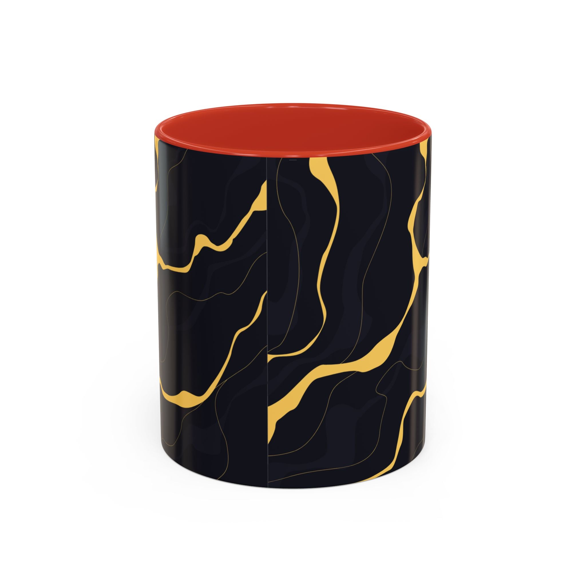 Black & Gold Marble Accent Coffee Mug — 11/15oz