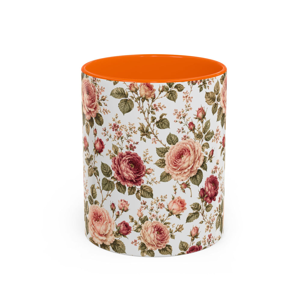 Vintage Rose Accent Coffee Mug — Floral Tea & Coffee Cup (11/15oz)