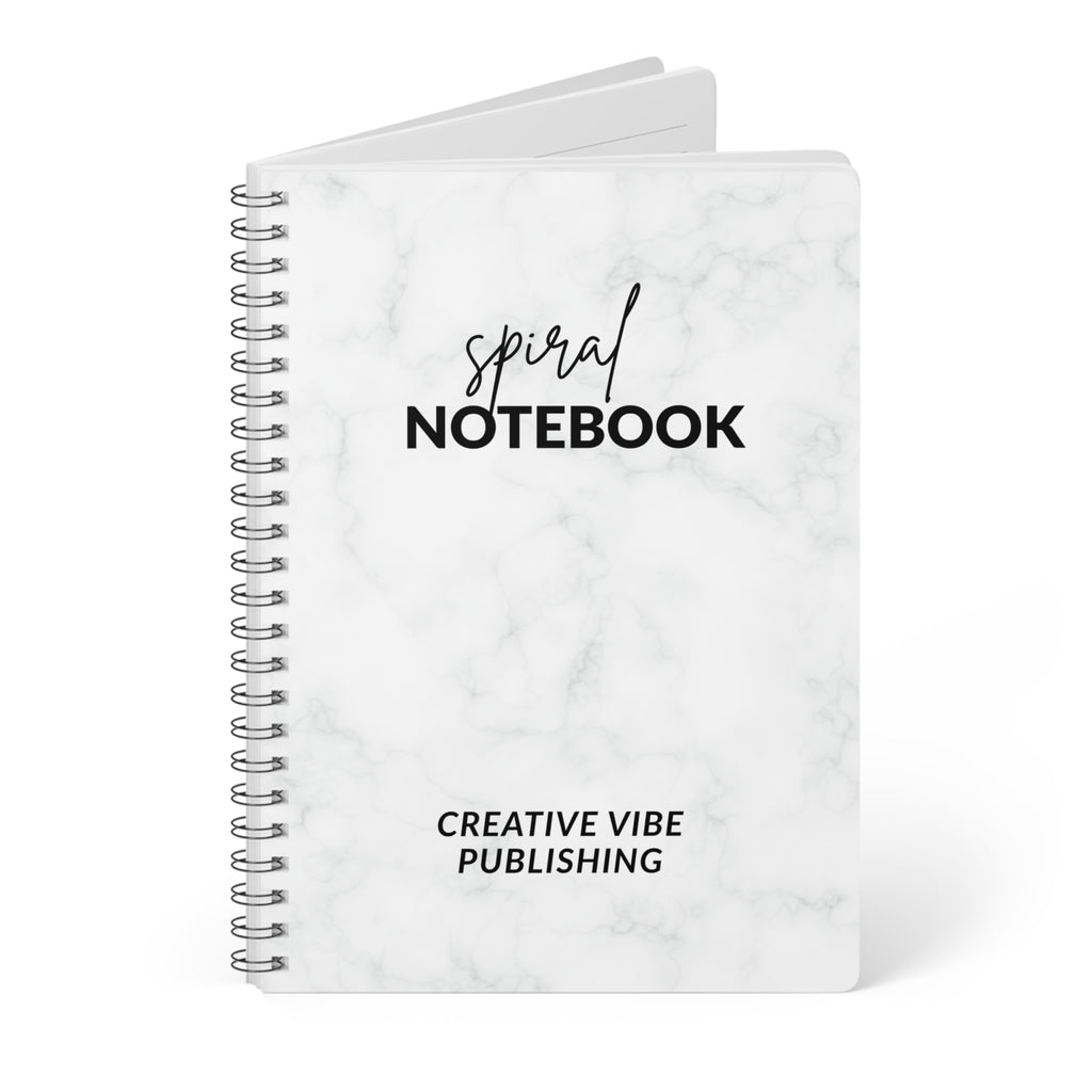 Marble Spiral Notebook — 'Spiral Notebook' Cover, A5 Wirobound Journal