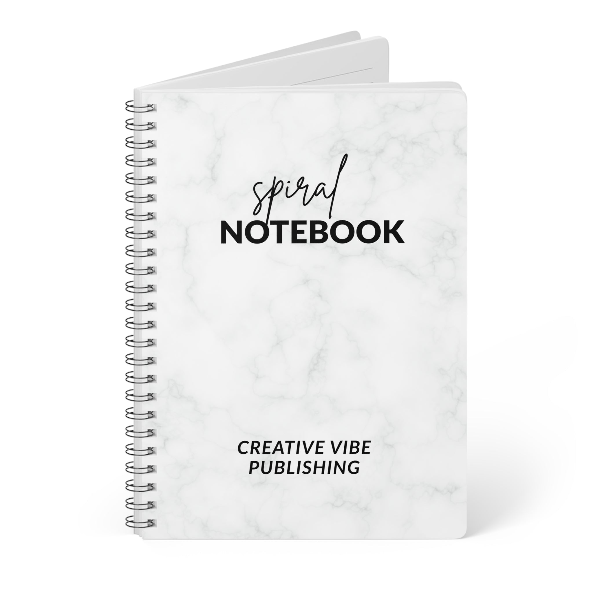 Marble Spiral Notebook — 'Spiral Notebook' Cover, A5 Wirobound Journal
