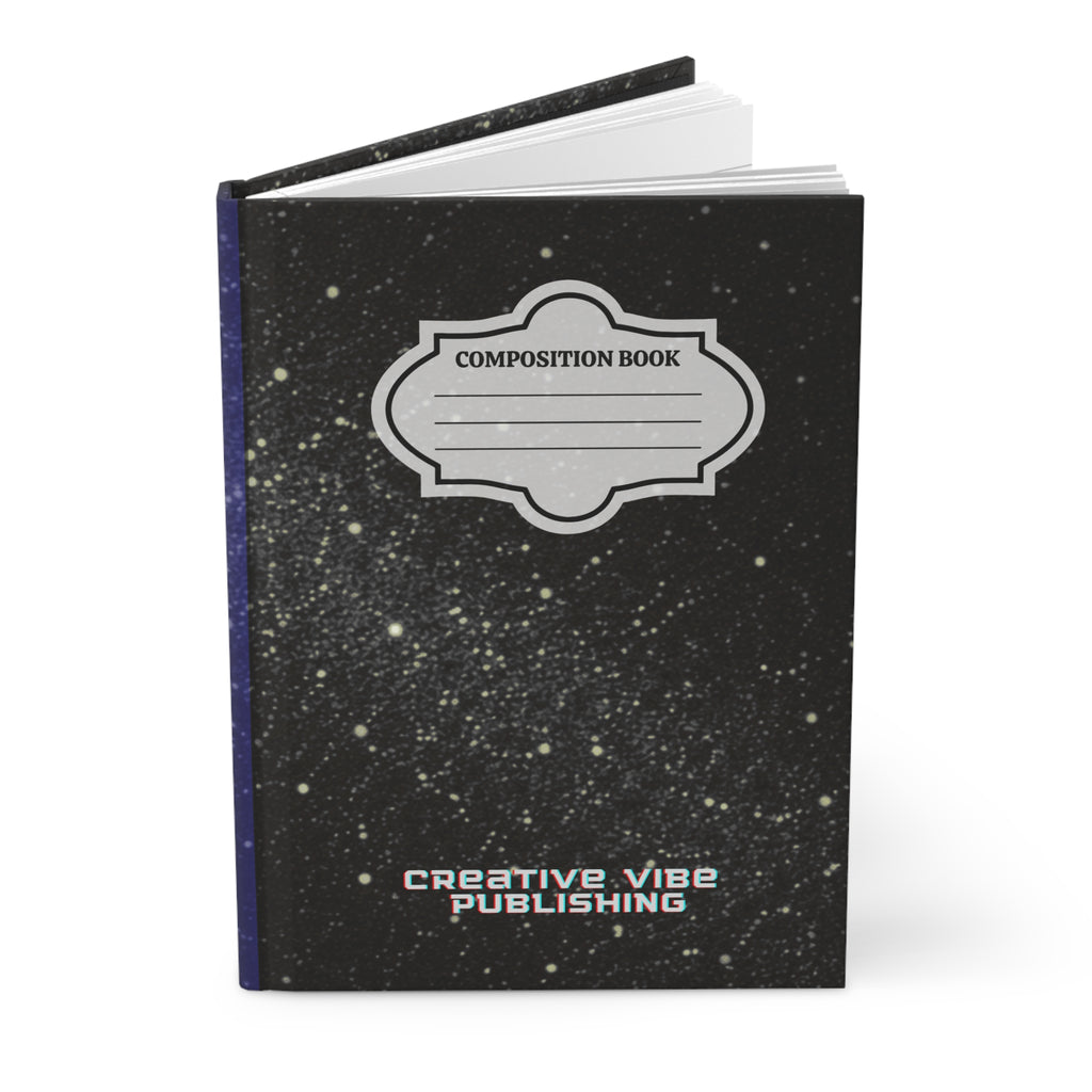 Hardcover Journal — Black Marble Composition Book "Creative Vibe Publishing"