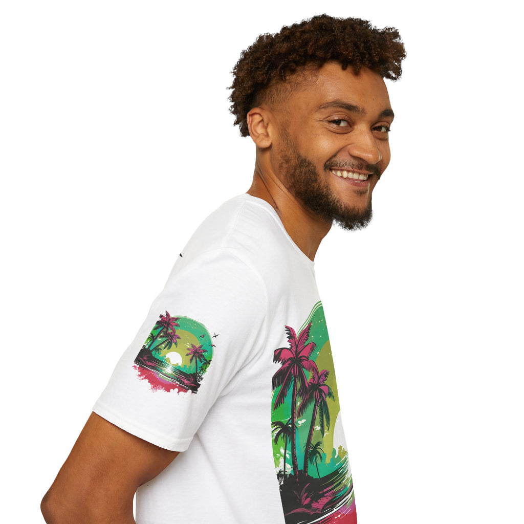 T-Shirt — Tropical Sunset Palm Beach Graphic Tee
