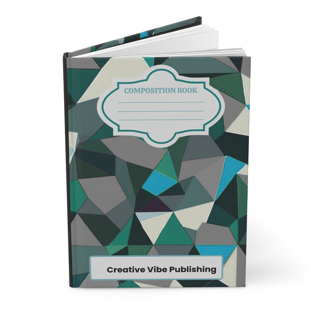 Geometric Teal Hardcover Journal- Modern Composition Notebook