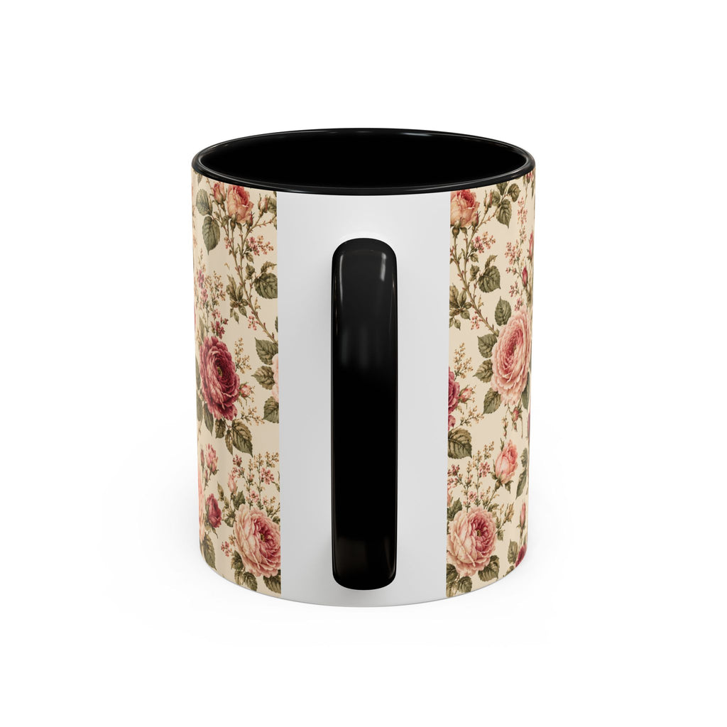 Vintage Rose Accent Coffee Mug – Floral 11/15oz