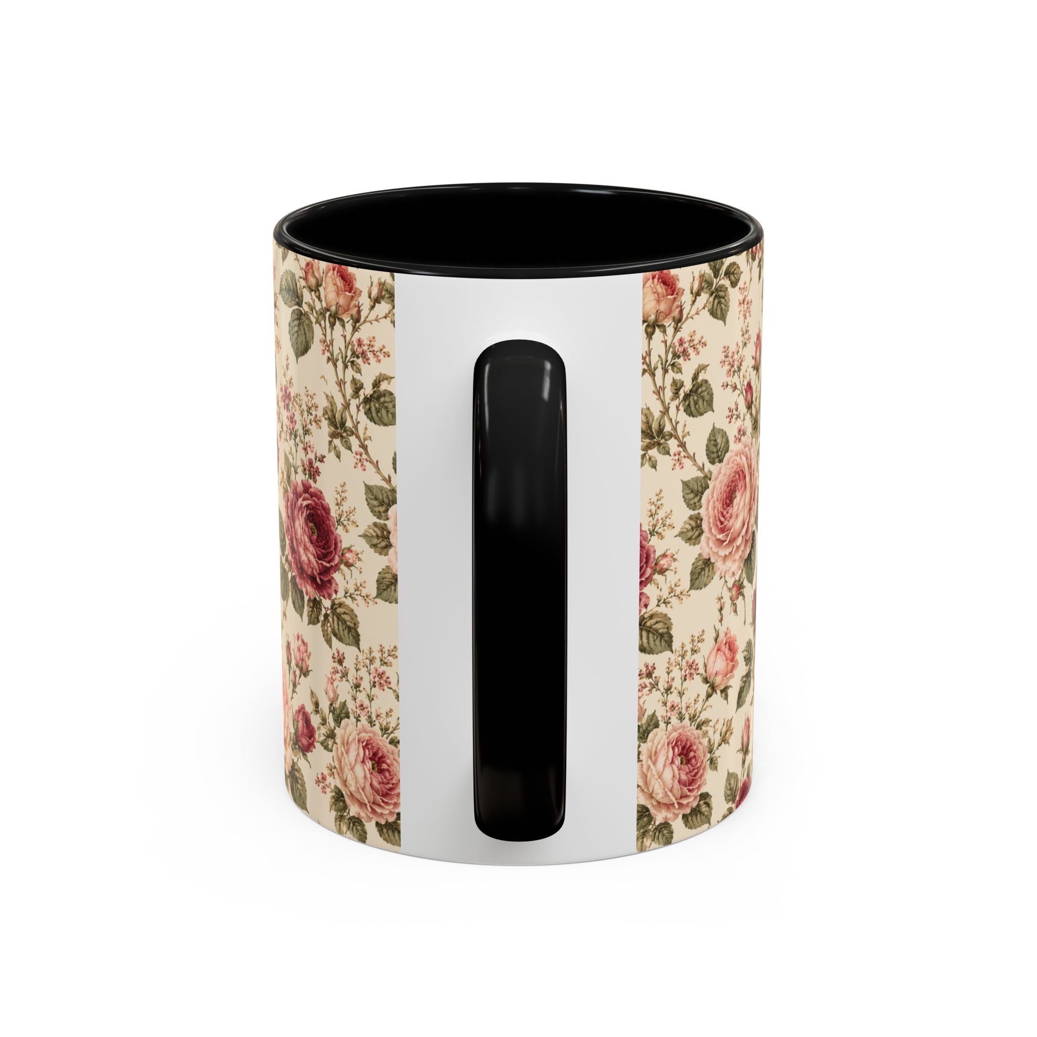 Vintage Rose Accent Coffee Mug – Floral 11/15oz
