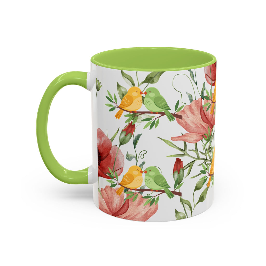 Floral Birds Accent Coffee Mug – Spring Garden 11/15oz