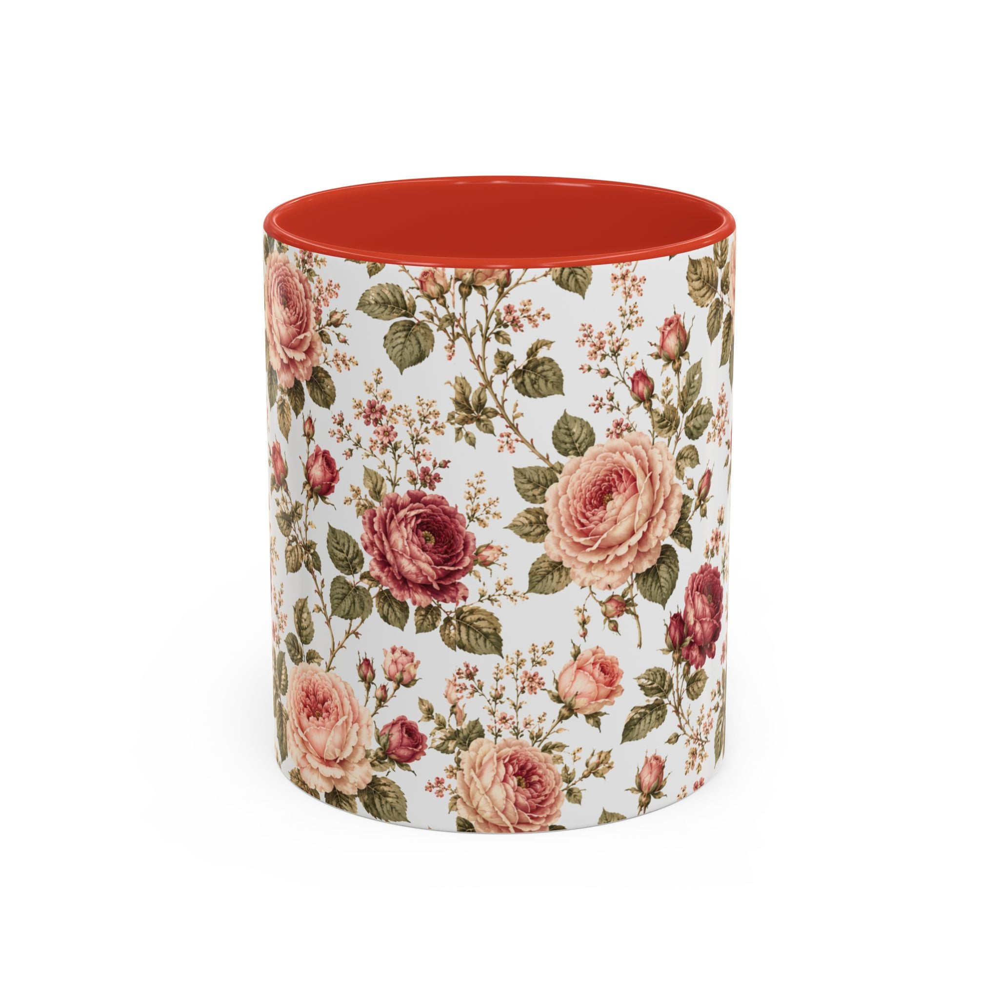 Floral Rose Accent Coffee Mug — Vintage Garden 11/15oz