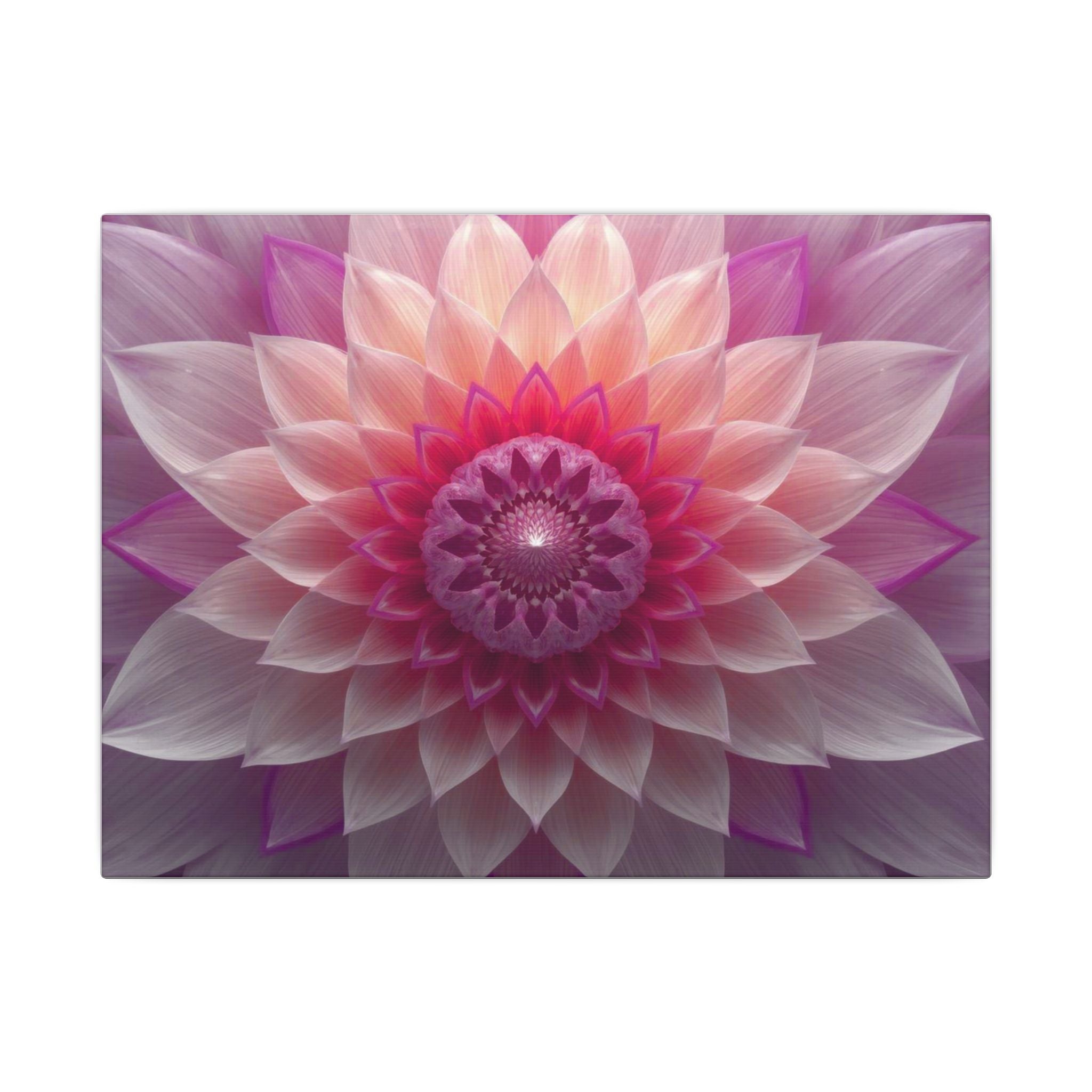 Pink Lotus Mandala Canvas Print — Floral Wall Art for Meditation & Home Décor