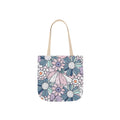 Floral Canvas Tote Bag — Pastel Daisy Garden Print