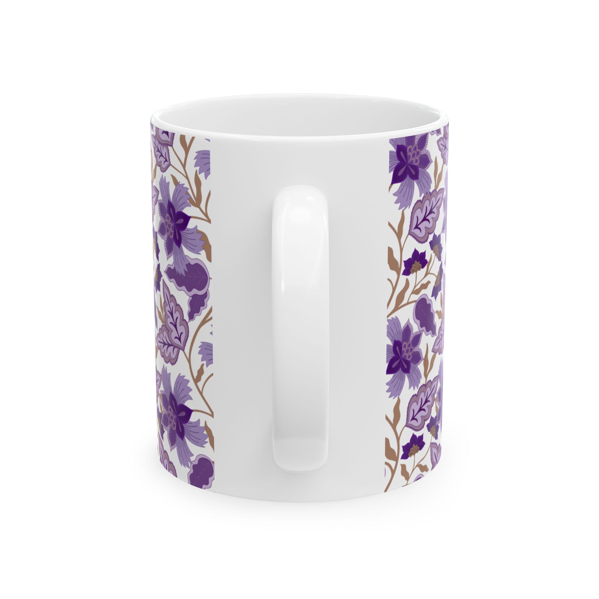 Floral Purple Mug — Vintage Botanical Ceramic Coffee Cup (11oz & 15oz)