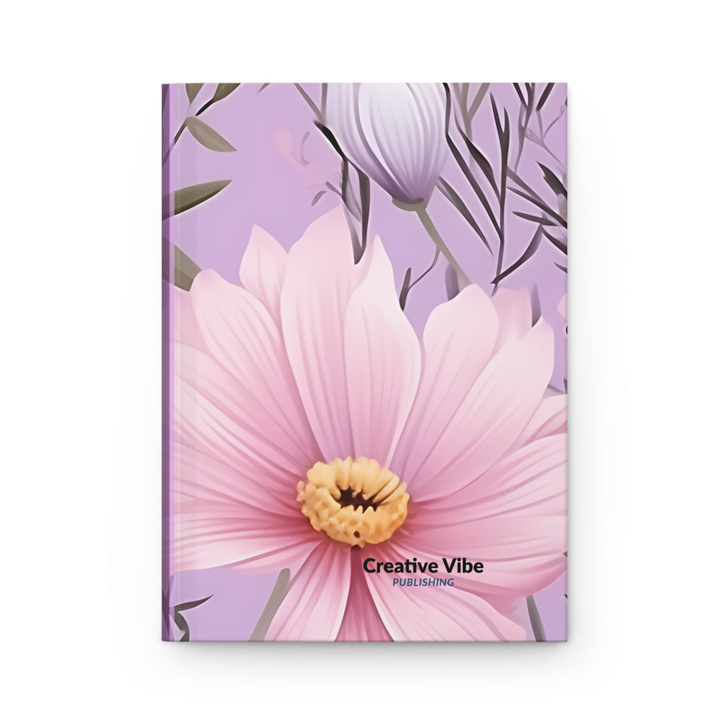 Floral Lavender Hardcover Journal — 'Creative Vibe' Pink Bloom Notebook