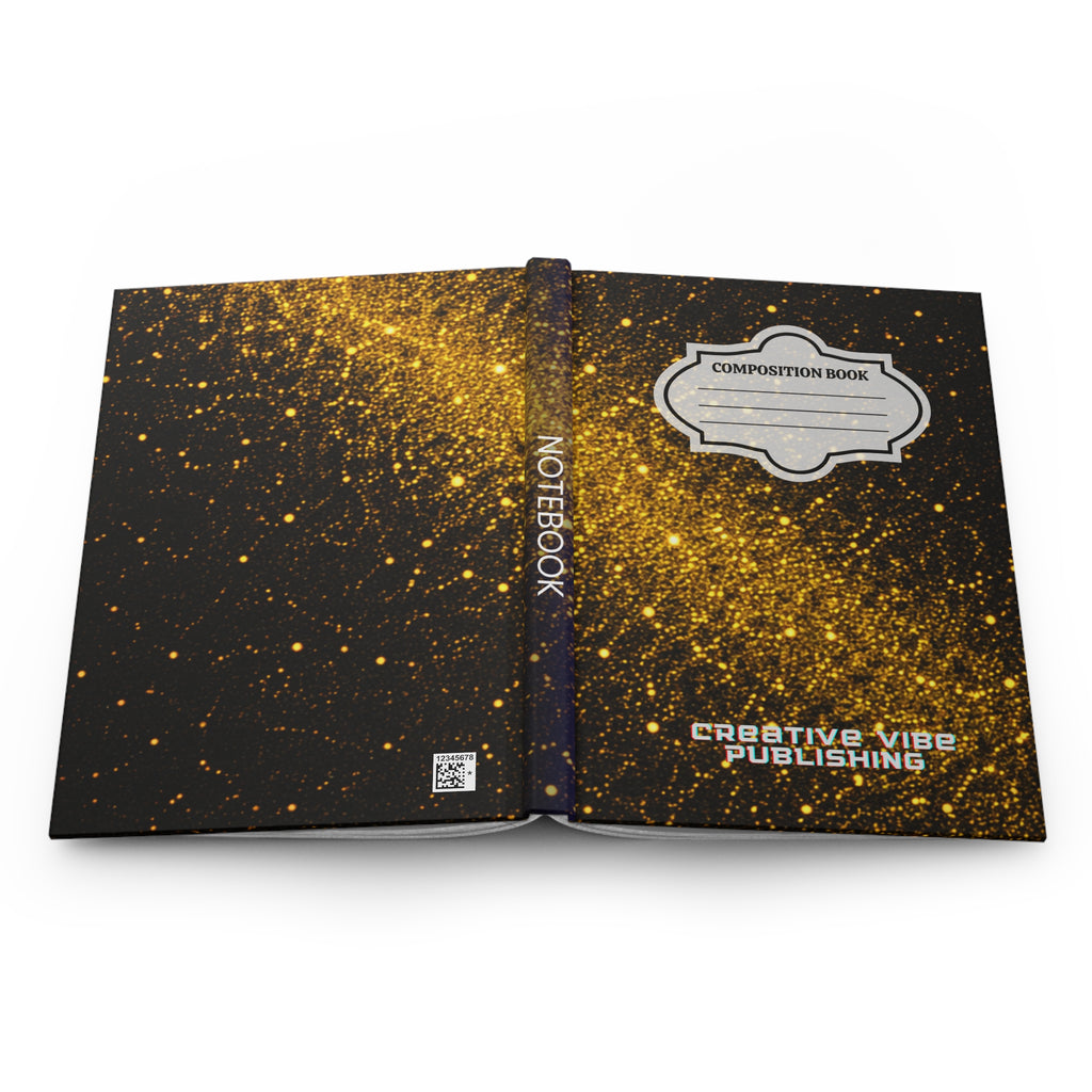 Gold Sparkle Hardcover Journal — Composition Notebook for Notes & Creativity