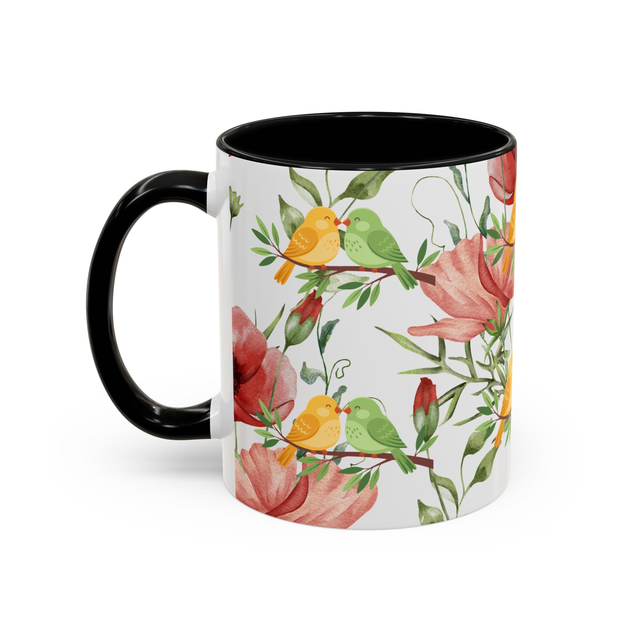 Floral Birds Accent Coffee Mug – Spring Garden 11/15oz