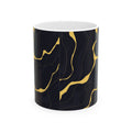 Black & Gold Marble Ceramic Mug — Elegant Swirl Coffee Cup (11oz, 15oz)