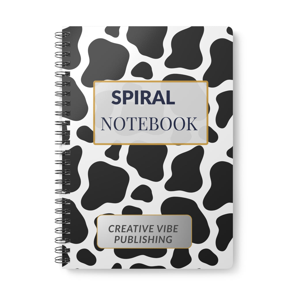 Cow Print A5 Spiral Notebook — "Spiral Notebook" Creative Vibe Journal