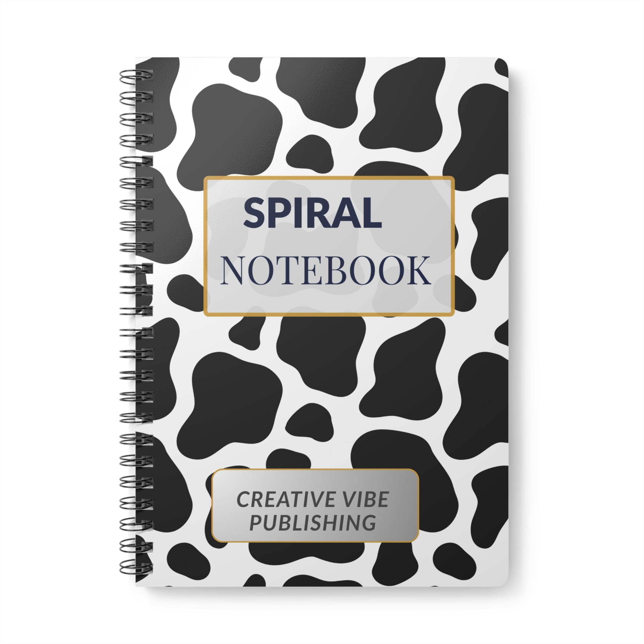 Cow Print A5 Spiral Notebook — "Spiral Notebook" Creative Vibe Journal