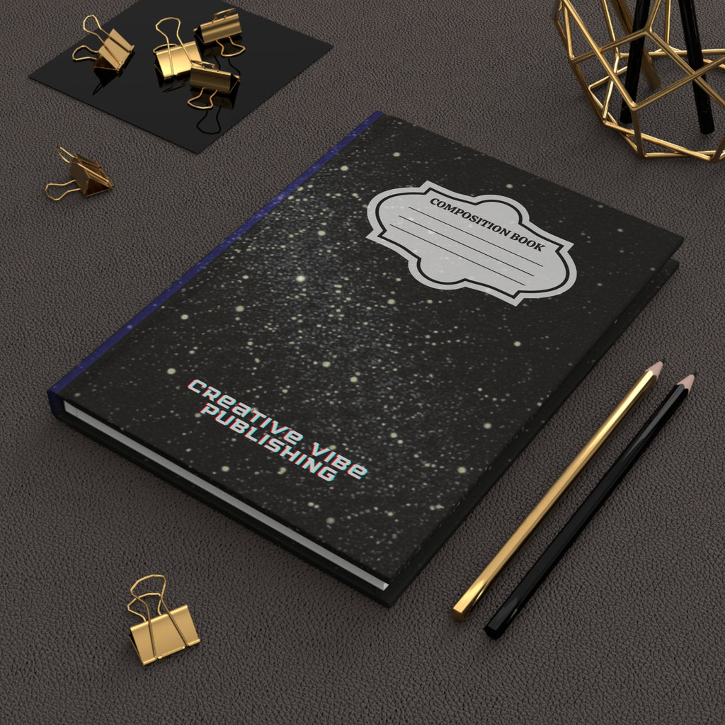 Hardcover Journal — Black Marble Composition Book "Creative Vibe Publishing"