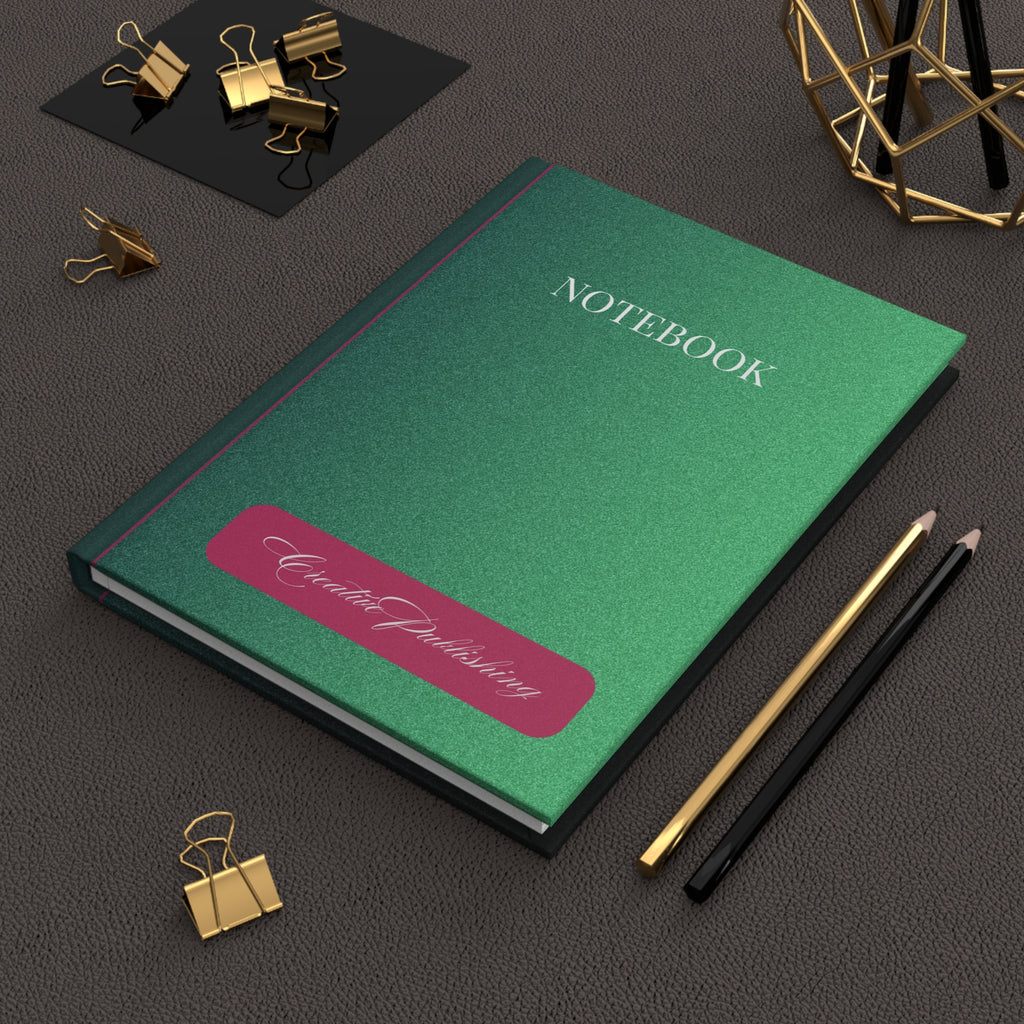 Hardcover Notebook — Green Matte "NOTEBOOK" Journal for School, Work & Gifts