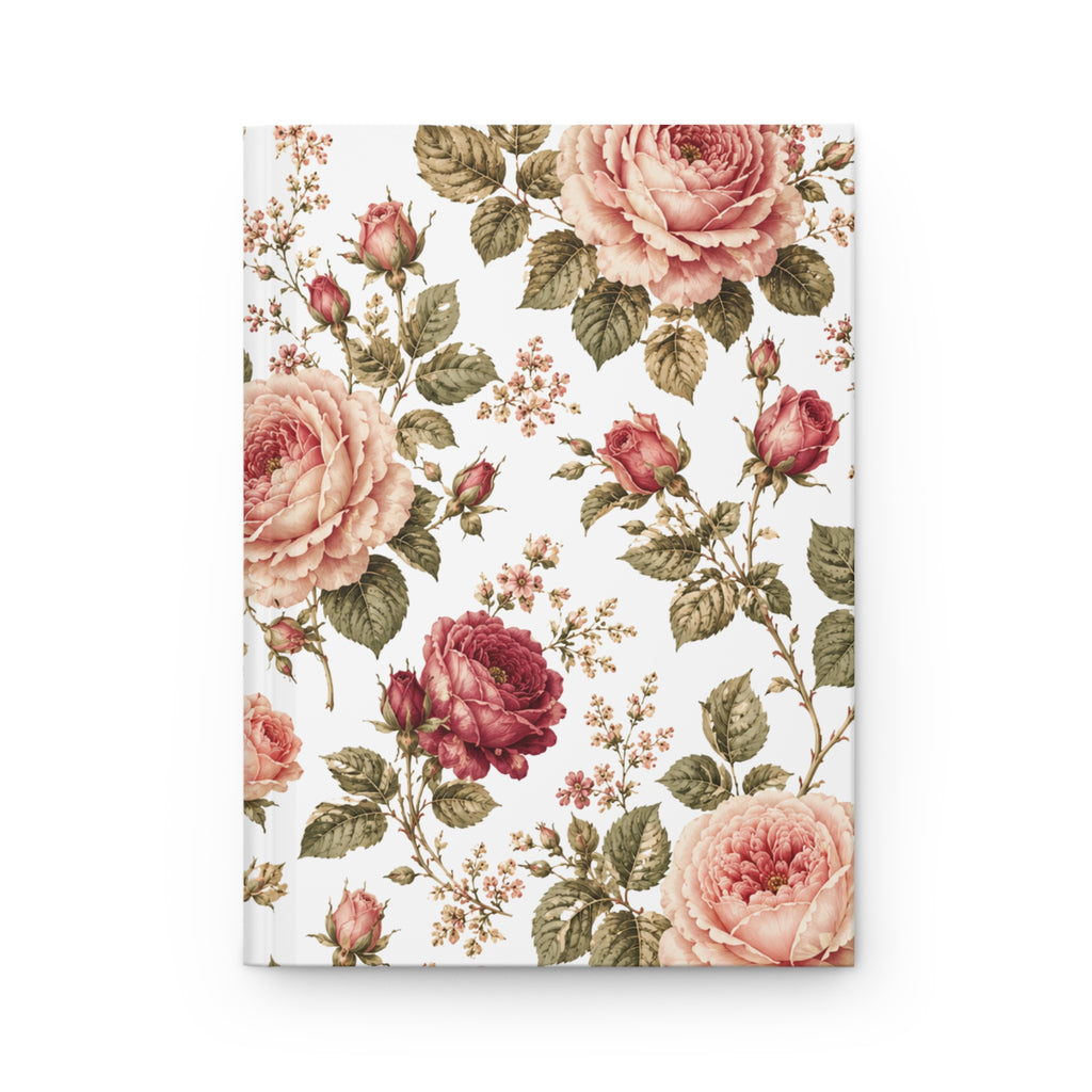 Vintage Rose Hardcover Journal — Floral Notebook for Writing, Planning & Gifts