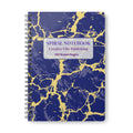 Marbled Navy & Gold Spiral Notebook — A5 Ruled Journal (150 Pages)