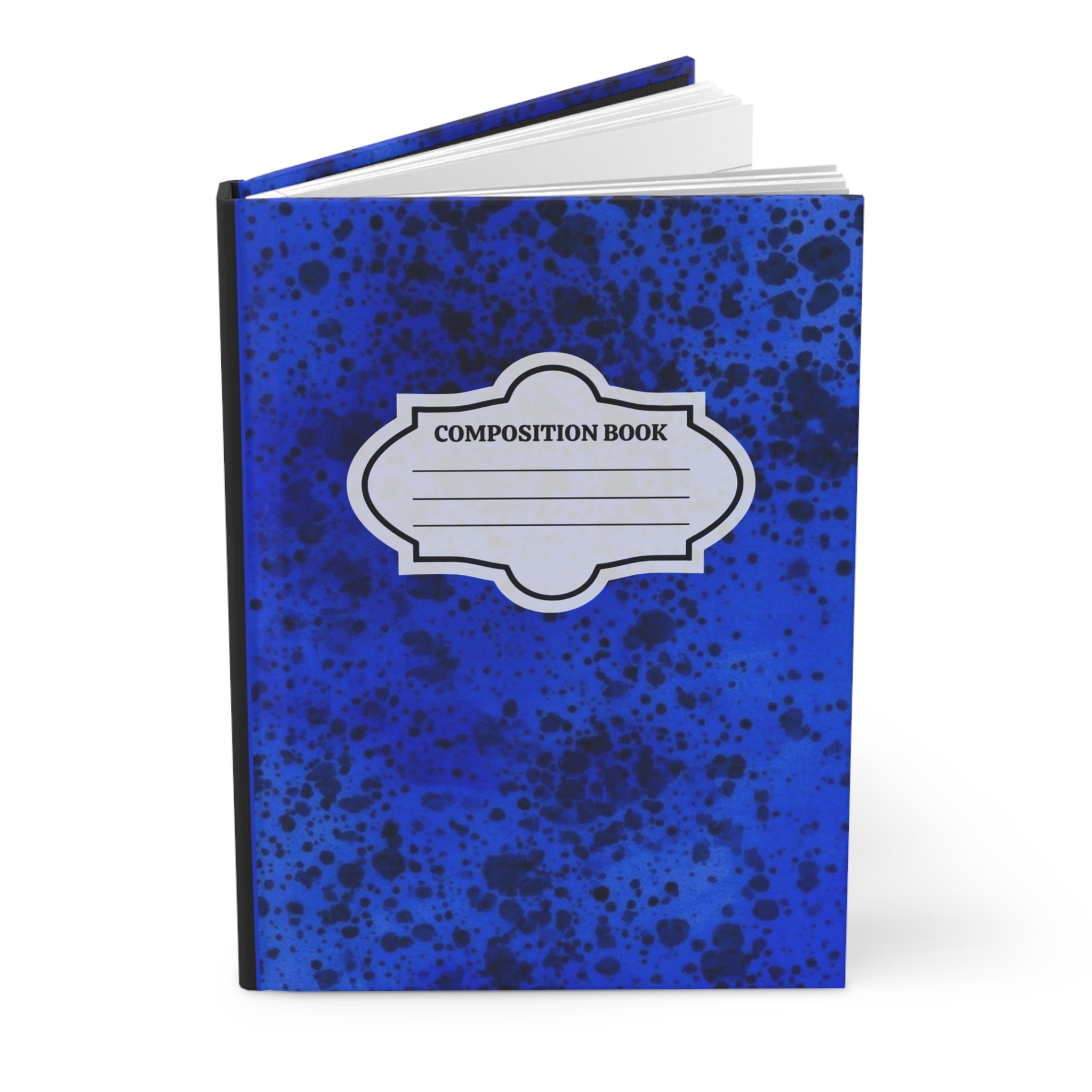 Composition Book Hardcover Journal – Blue Speckled Design