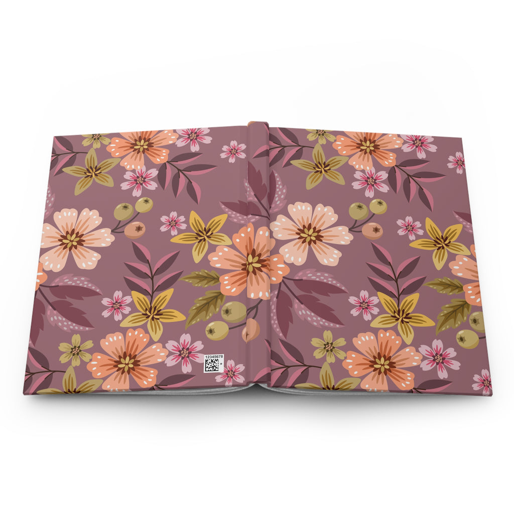 Floral Hardcover Journal — Vintage Mauve Botanical Notebook