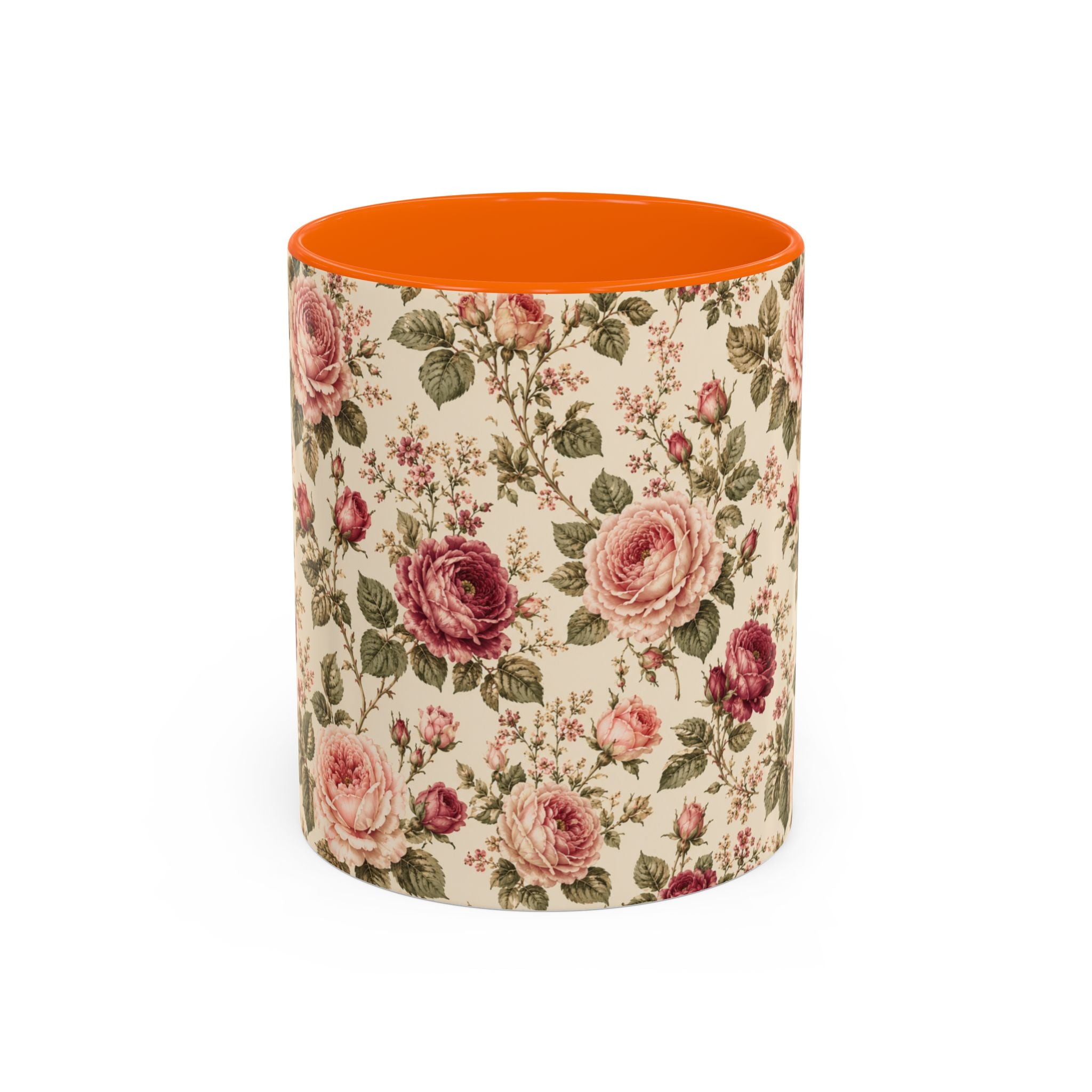 Vintage Rose Accent Coffee Mug – Floral 11/15oz