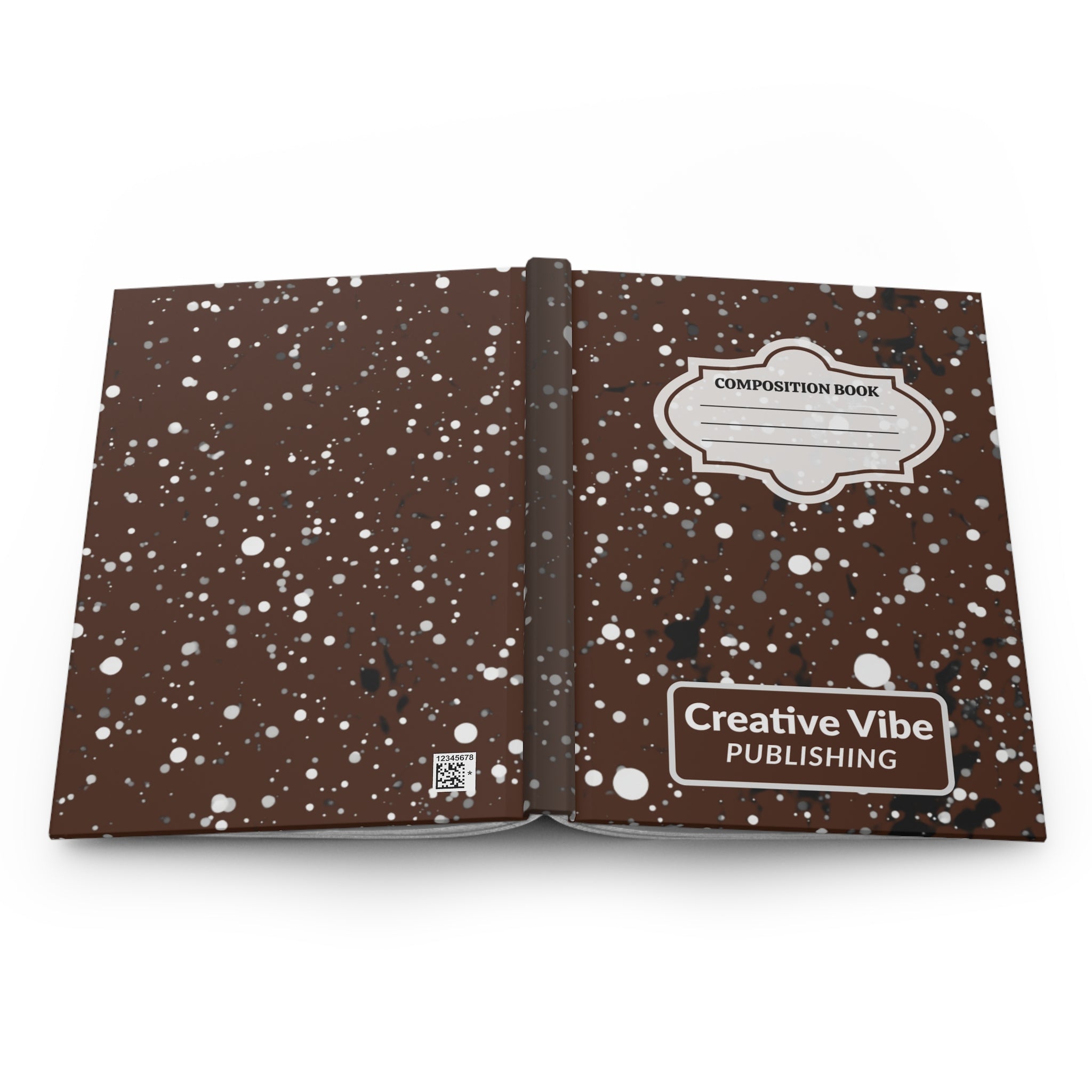 Composition Book Hardcover Journal — Brown Splatter Creative Vibe Notebook