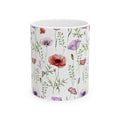 Floral Watercolor Poppy Mug — Botanical 11oz & 15oz Ceramic Coffee Cup
